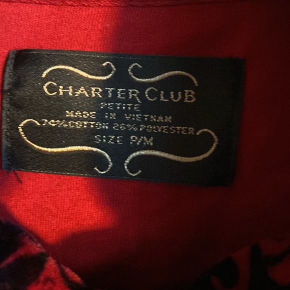 Charter Club Petite Long Sleeve Zipper Close Pockets Velour Top Meduim-Petite - Picture 12 of 14